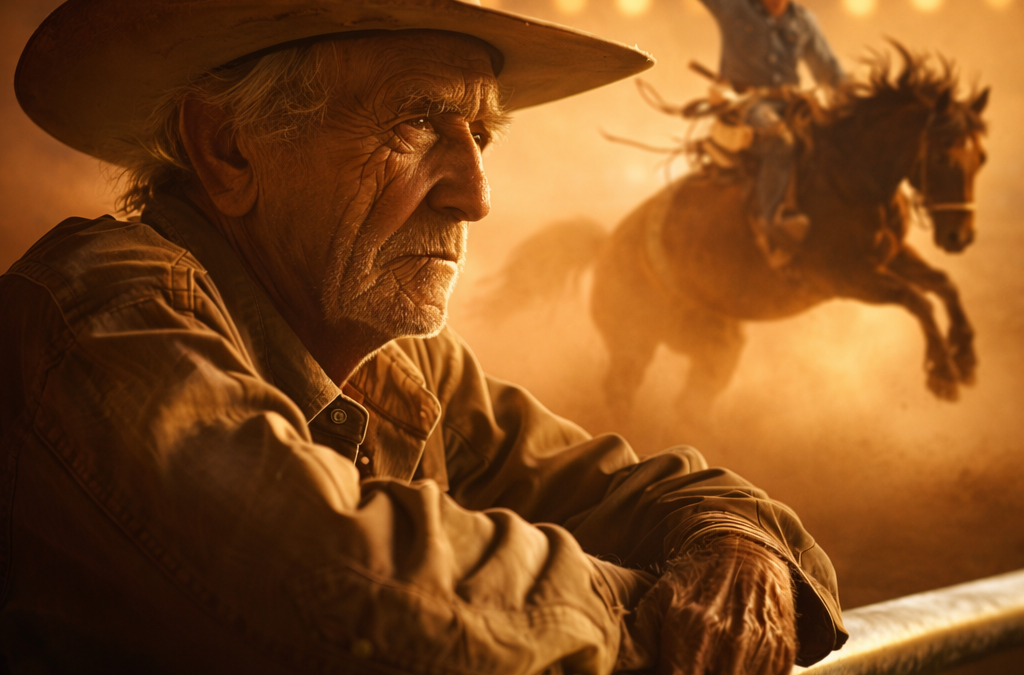 Old cowboy thinking about his riding days