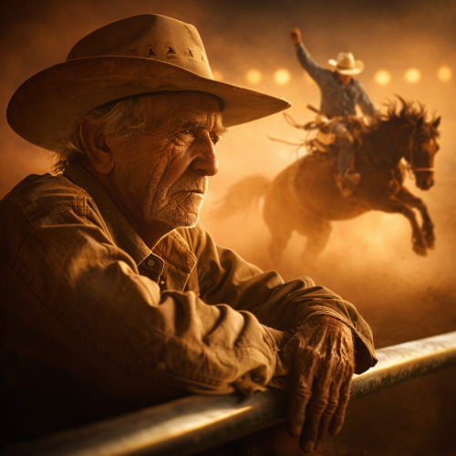 Old cowboy thinking about his riding days